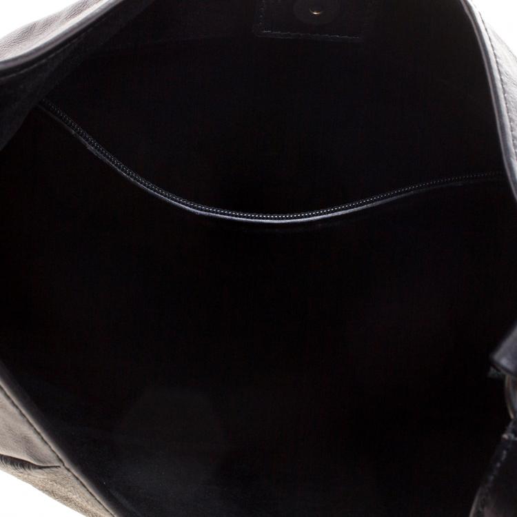 Pre Owned Saint Laurent Black Leather Mombasa Shoulder Bag