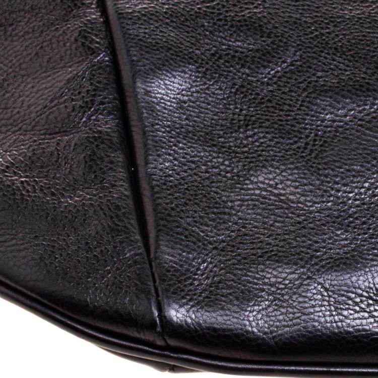 Pre Owned Saint Laurent Black Leather Mombasa Shoulder Bag