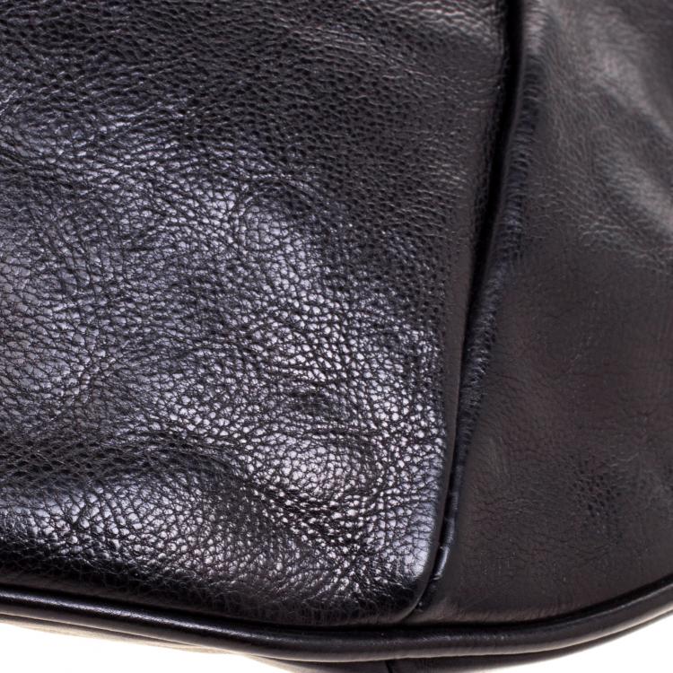 Pre Owned Saint Laurent Black Leather Mombasa Shoulder Bag