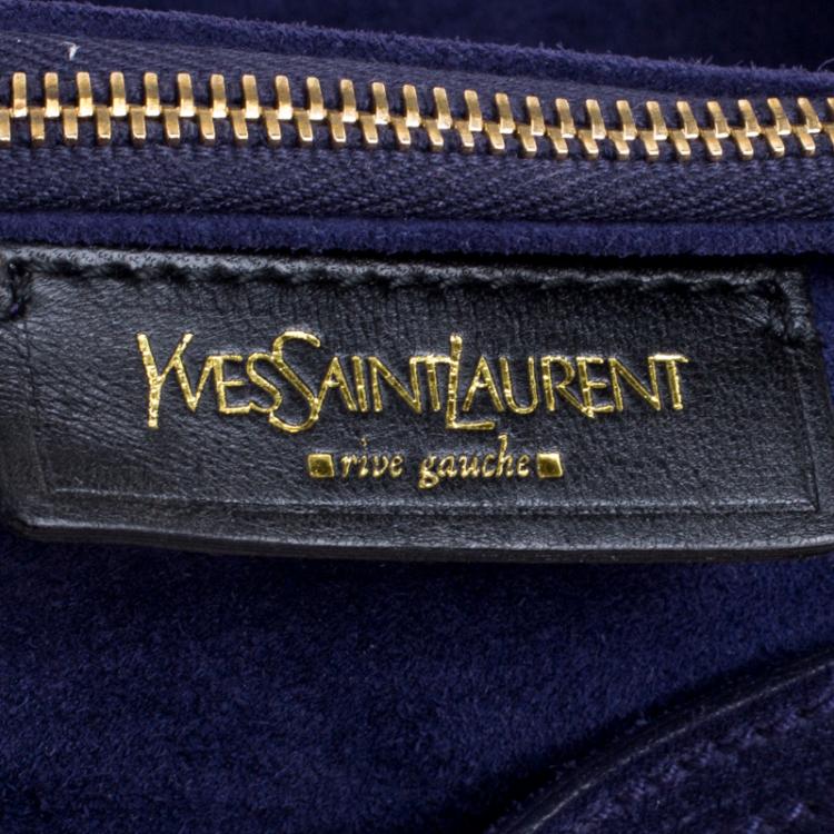 Pre Owned Saint Laurent Multicolor Bubuck and Suede Large Muse Two Satchel