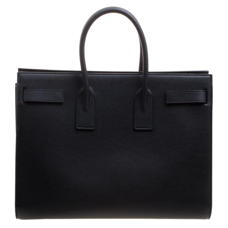 Pre Owned Saint Laurent Black Leather Large Sac De Jour Tote