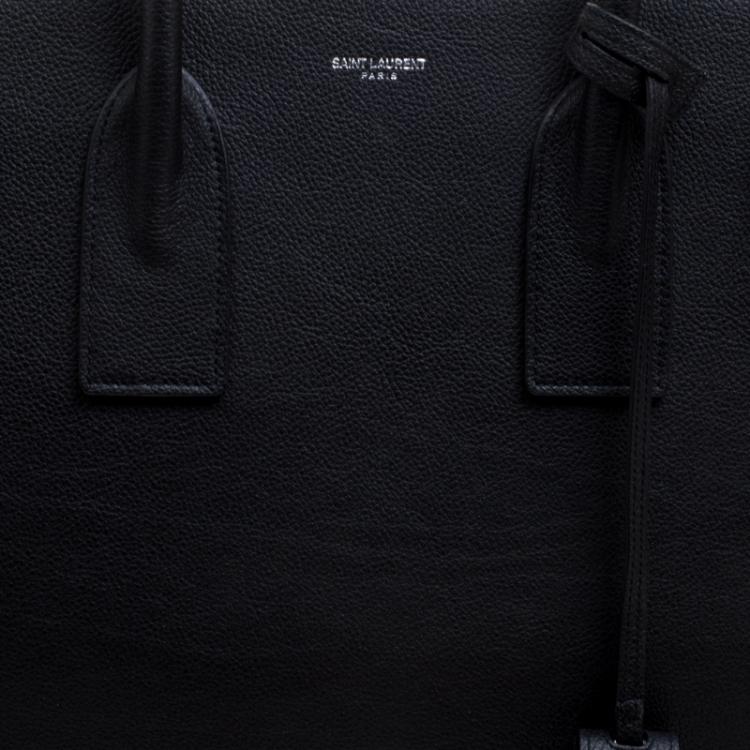 Pre Owned Saint Laurent Black Leather Large Sac De Jour Tote