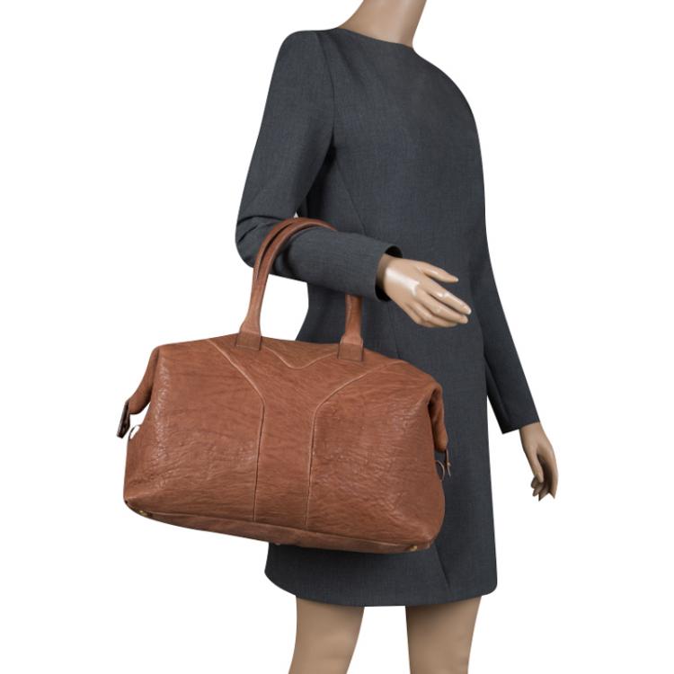 Pre Owned Saint Laurent Brown Leather Medium Easy Y Bag
