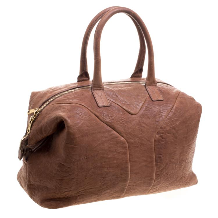 Pre Owned Saint Laurent Brown Leather Medium Easy Y Bag