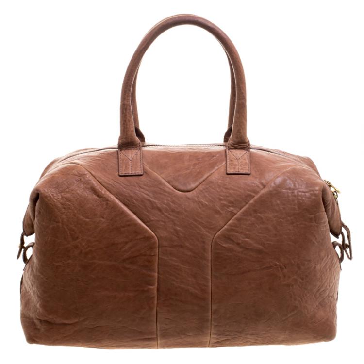 Pre Owned Saint Laurent Brown Leather Medium Easy Y Bag