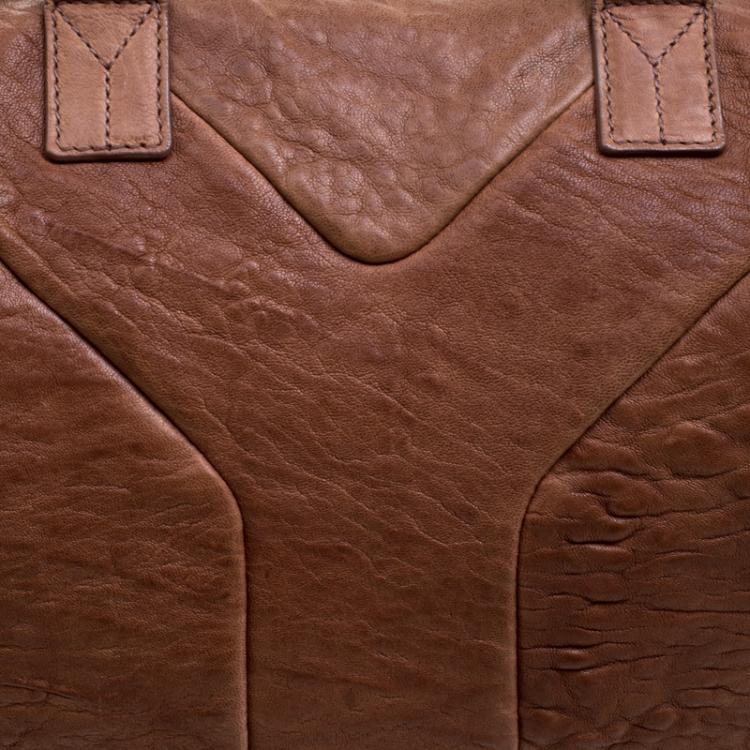 Pre Owned Saint Laurent Brown Leather Medium Easy Y Bag