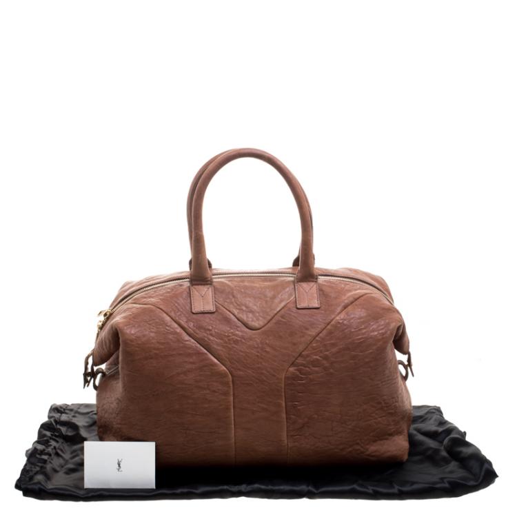 Pre Owned Saint Laurent Brown Leather Medium Easy Y Bag