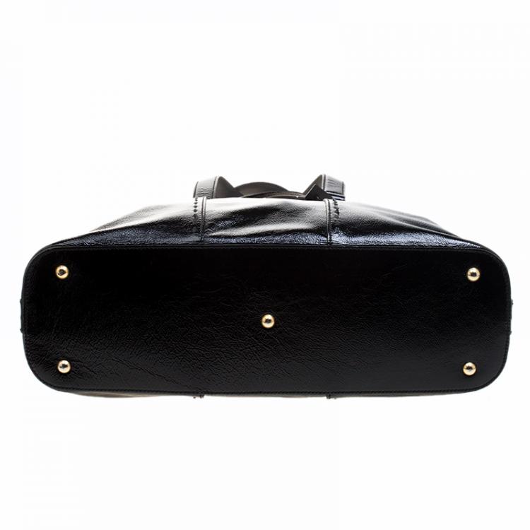 Pre Owned Saint Laurent Paris Black Patent Leather Large Muse Bag