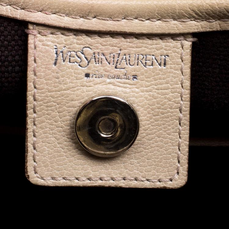 Pre Owned Saint Laurent Beige Leather Mombasa Hobo