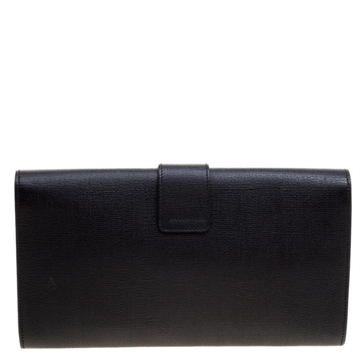 Pre Owned Saint Laurent Black Leather Chyc Clutch
