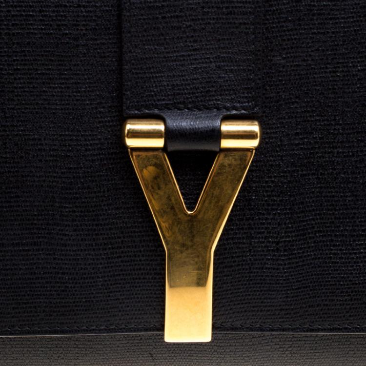 Pre Owned Saint Laurent Black Leather Chyc Clutch