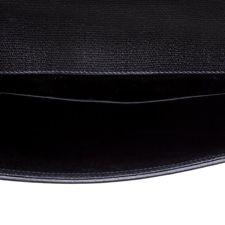 Pre Owned Saint Laurent Black Leather Chyc Clutch