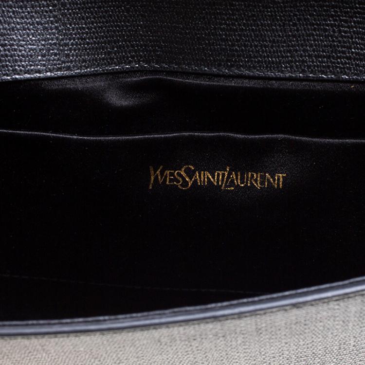Pre Owned Saint Laurent Black Leather Chyc Clutch