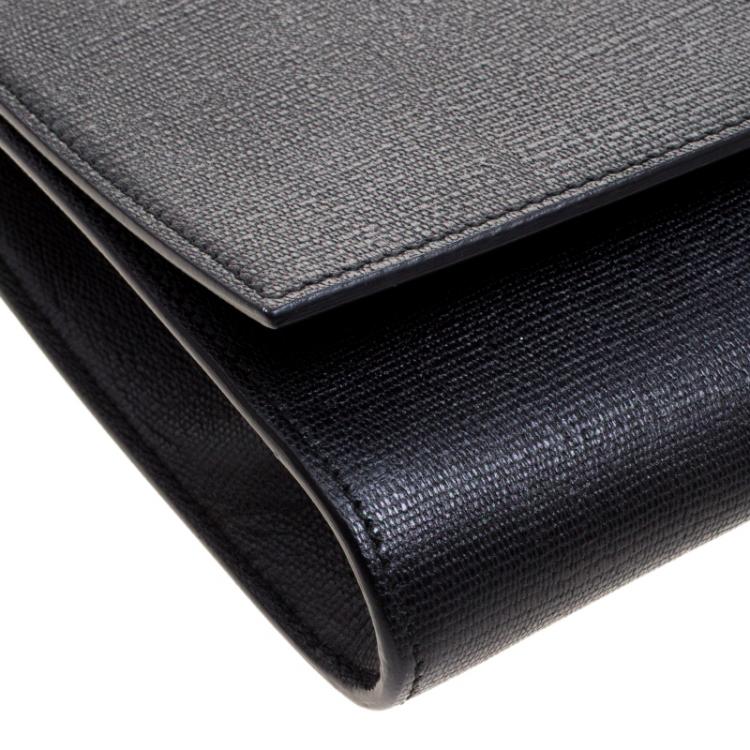 Pre Owned Saint Laurent Black Leather Chyc Clutch