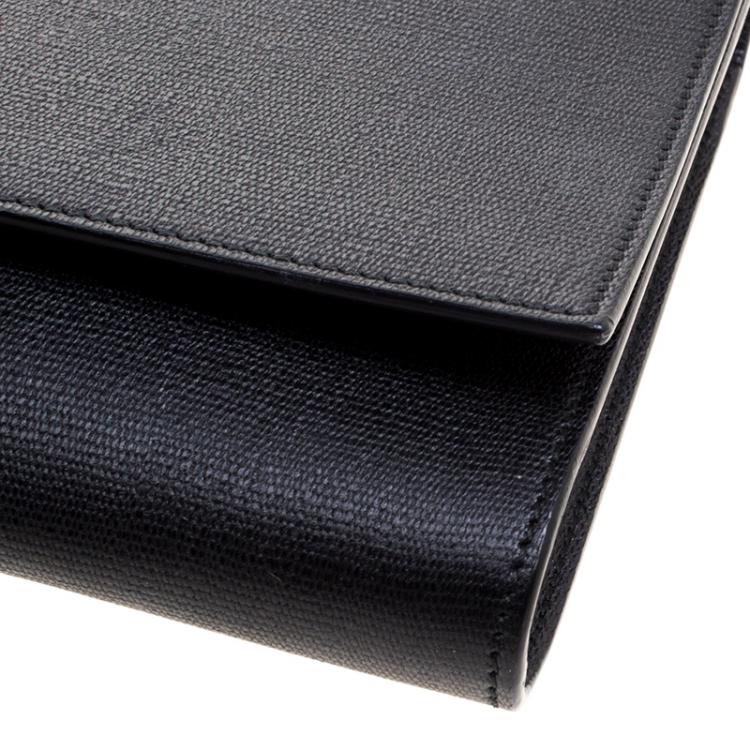 Pre Owned Saint Laurent Black Leather Chyc Clutch