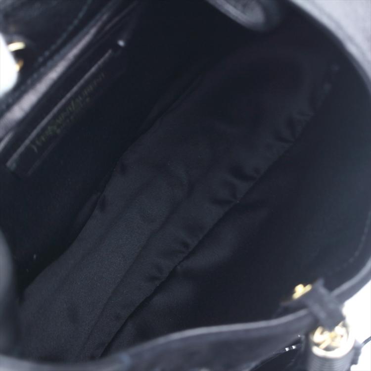 Pre Owned Saint Laurent Paris Black Leather/Suede Tassel Hobo