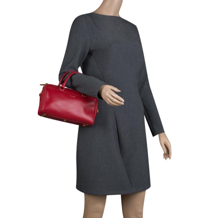 Pre Owned Saint Laurent Red Leather Baby Duffle 3 Bag