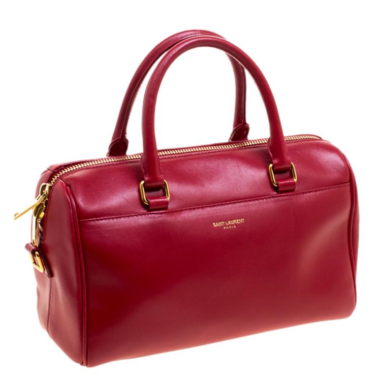 Pre Owned Saint Laurent Red Leather Baby Duffle 3 Bag