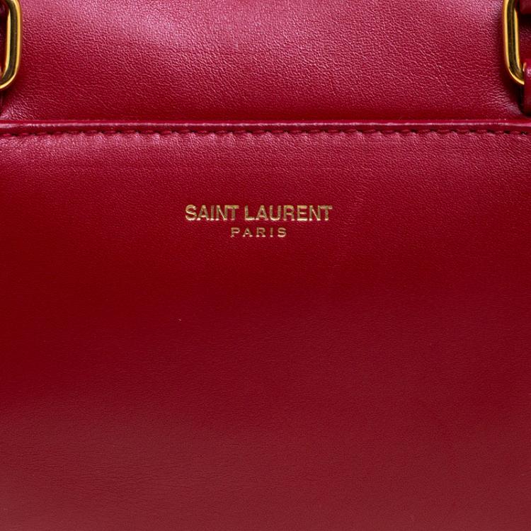 Pre Owned Saint Laurent Red Leather Baby Duffle 3 Bag