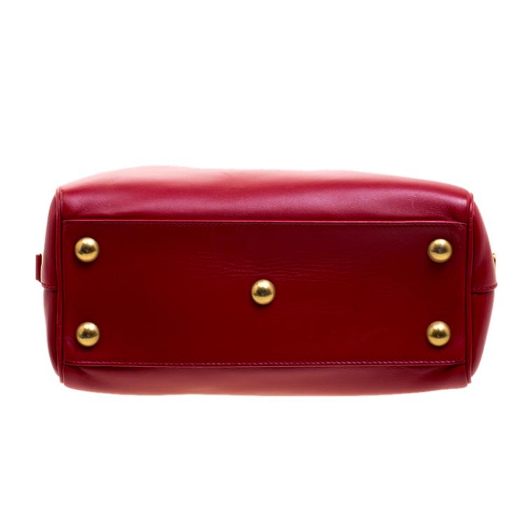 Pre Owned Saint Laurent Red Leather Baby Duffle 3 Bag