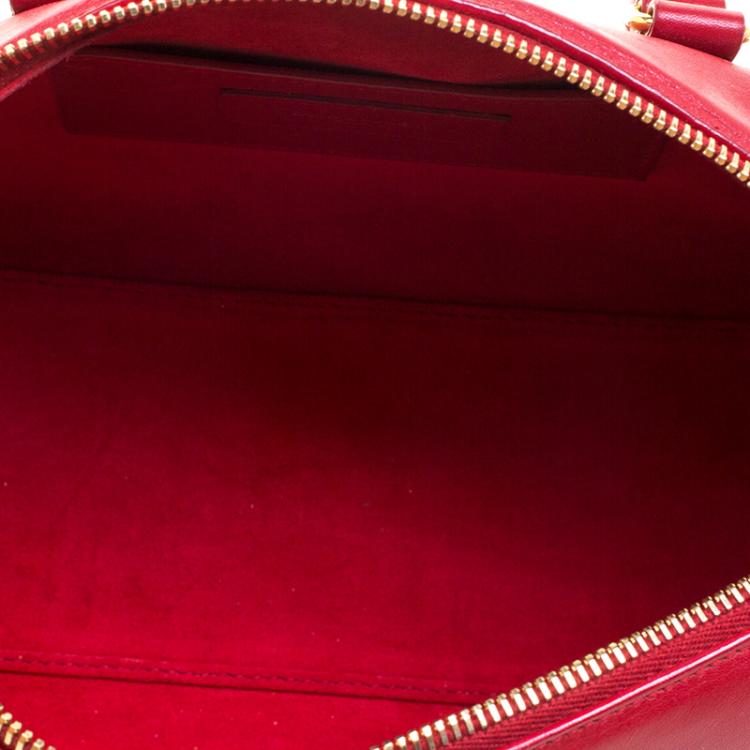 Pre Owned Saint Laurent Red Leather Baby Duffle 3 Bag