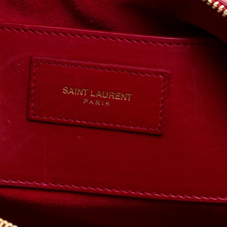 Pre Owned Saint Laurent Red Leather Baby Duffle 3 Bag