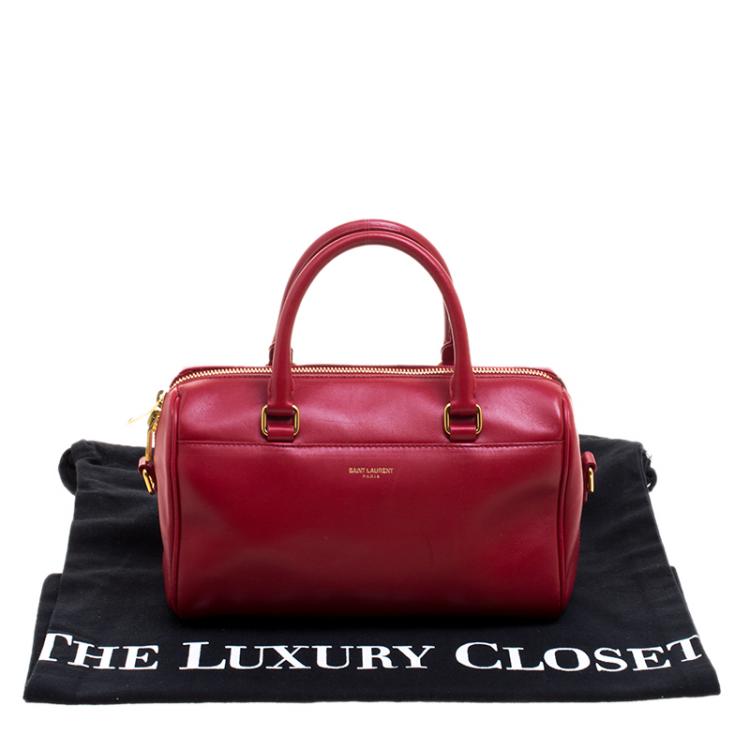 Pre Owned Saint Laurent Red Leather Baby Duffle 3 Bag