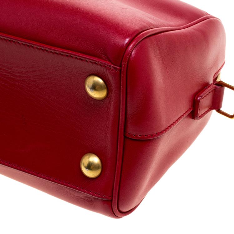 Pre Owned Saint Laurent Red Leather Baby Duffle 3 Bag