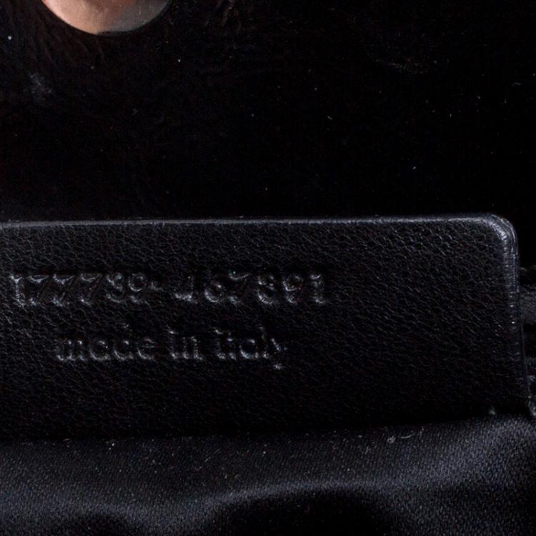Pre Owned Saint Laurent Black Glazed Leather Tribute Tote