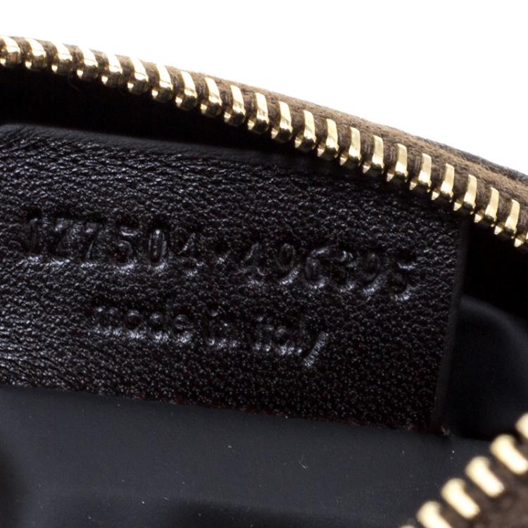 Pre Owned Saint Laurent Bronze Leather Mini Belle de Jour Wristlet Bag