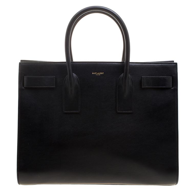 Pre Owned Saint Laurent Black Leather Large Classic Sac De Jour Tote