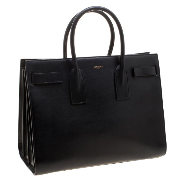 Pre Owned Saint Laurent Black Leather Large Classic Sac De Jour Tote