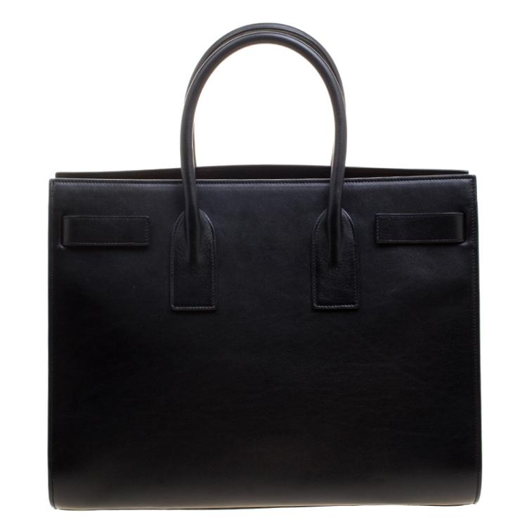 Pre Owned Saint Laurent Black Leather Large Classic Sac De Jour Tote