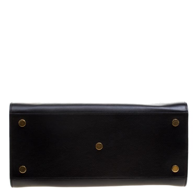 Pre Owned Saint Laurent Black Leather Large Classic Sac De Jour Tote