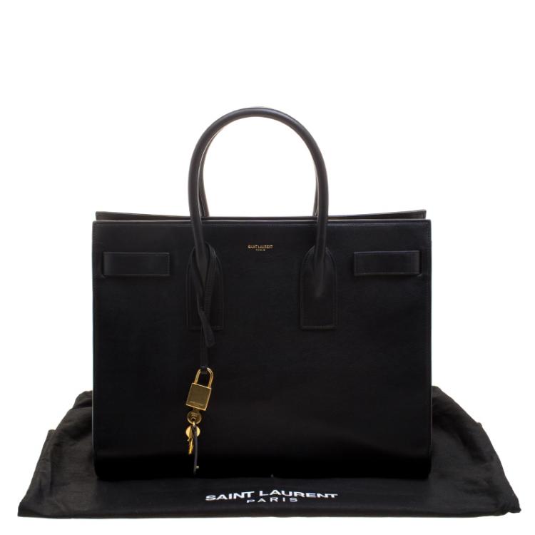 Pre Owned Saint Laurent Black Leather Large Classic Sac De Jour Tote