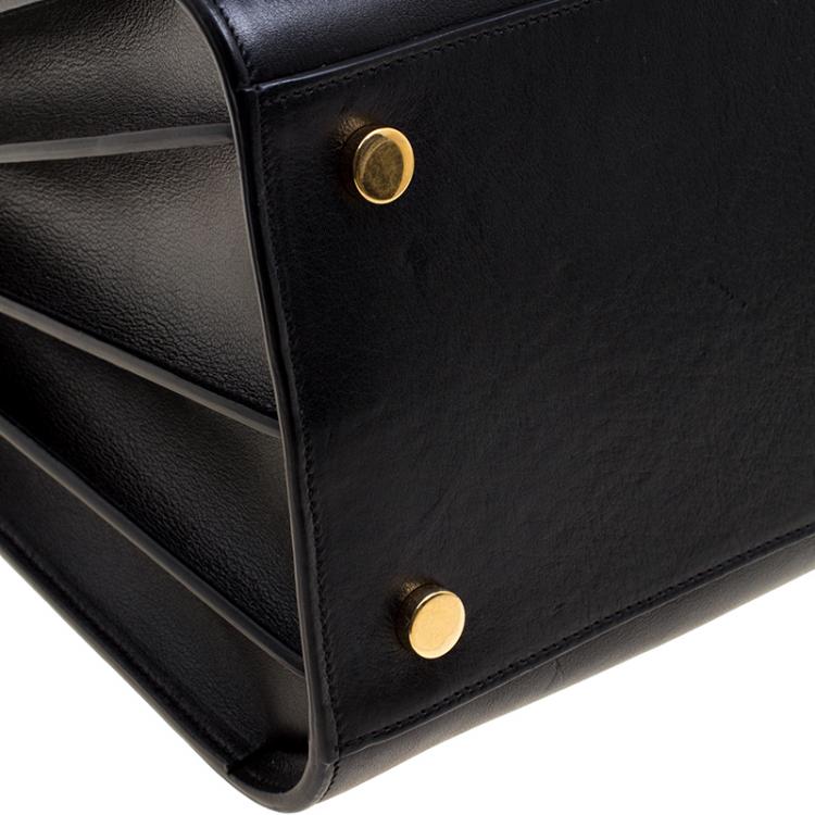 Pre Owned Saint Laurent Black Leather Large Classic Sac De Jour Tote