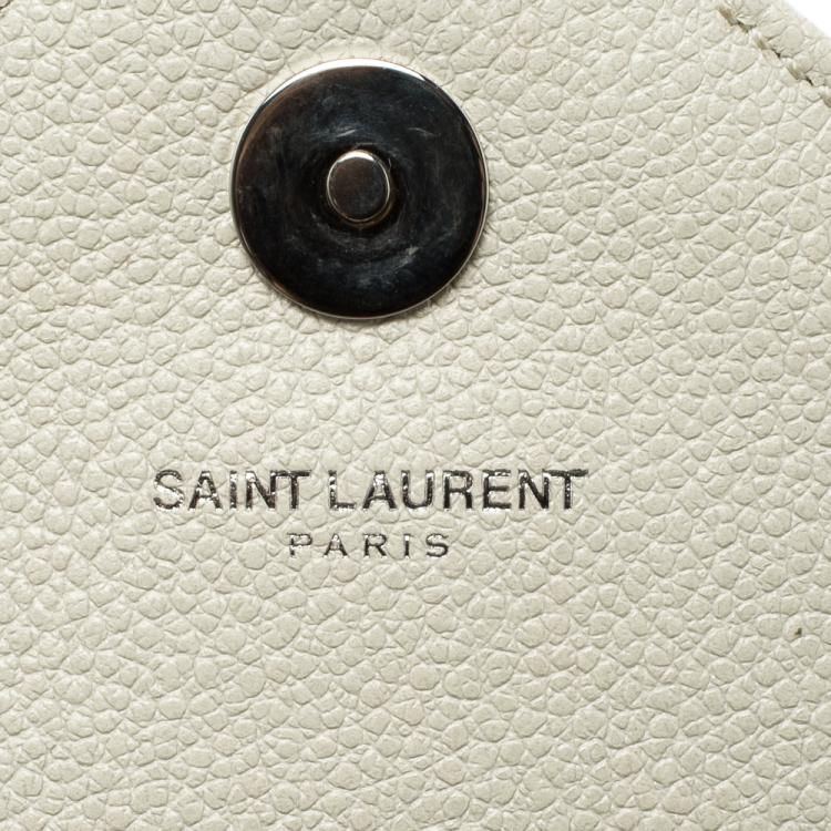 Pre Owned Saint Laurent White Quilted Leather Baby Classic Shoulder Bag