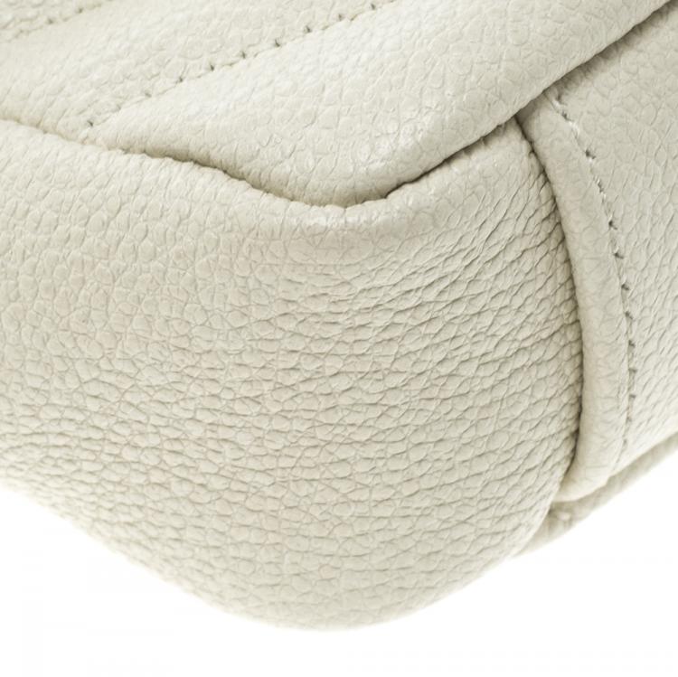 Pre Owned Saint Laurent White Quilted Leather Baby Classic Shoulder Bag