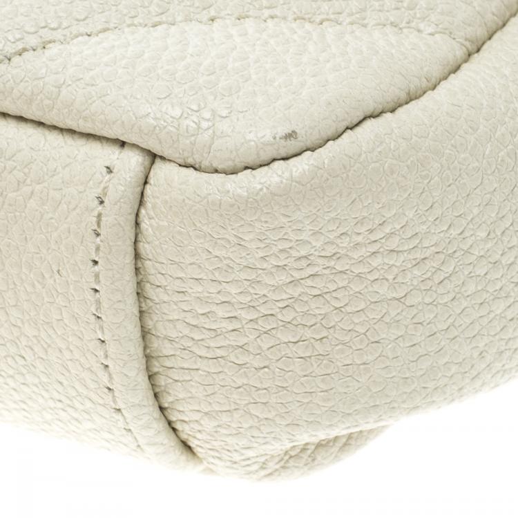Pre Owned Saint Laurent White Quilted Leather Baby Classic Shoulder Bag