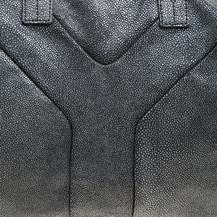 Pre Owned Saint Laurent Grey Stingray Embossed Leather Medium Easy Y Bag