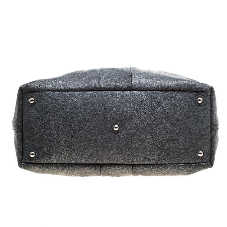Pre Owned Saint Laurent Grey Stingray Embossed Leather Medium Easy Y Bag