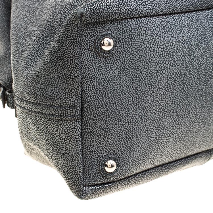 Pre Owned Saint Laurent Grey Stingray Embossed Leather Medium Easy Y Bag