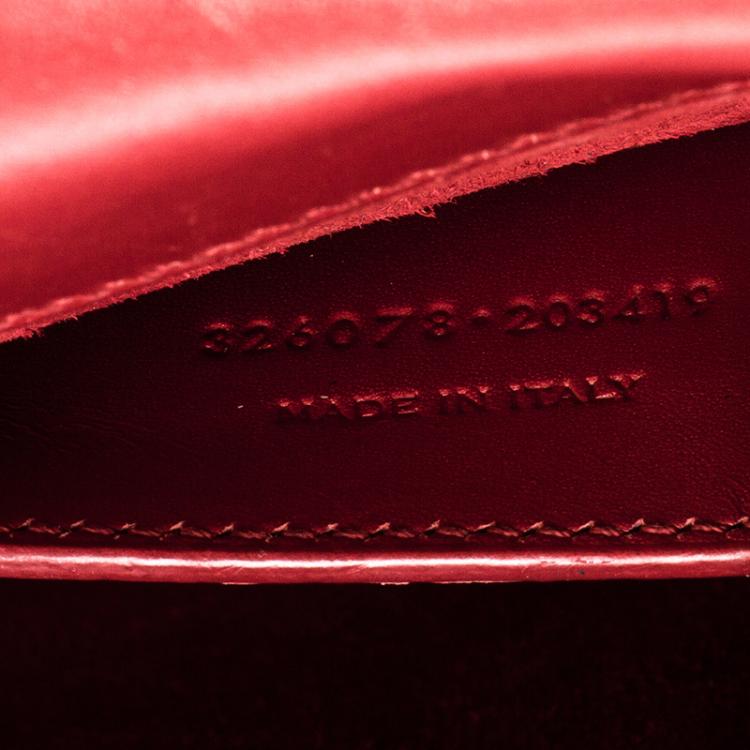 Pre Owned Saint Laurent Red Leather Kate Monogram Tassel Shoulder Bag