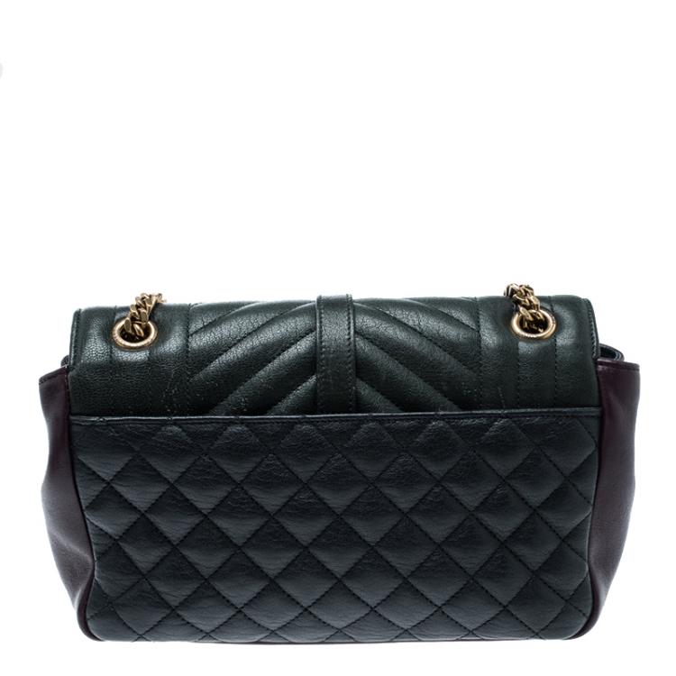 Pre Owned Saint Laurent Multicolor Matelasse Leather Envelope Shoulder Bag