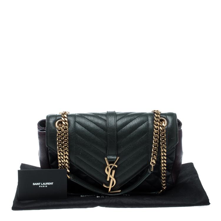 Pre Owned Saint Laurent Multicolor Matelasse Leather Envelope Shoulder Bag