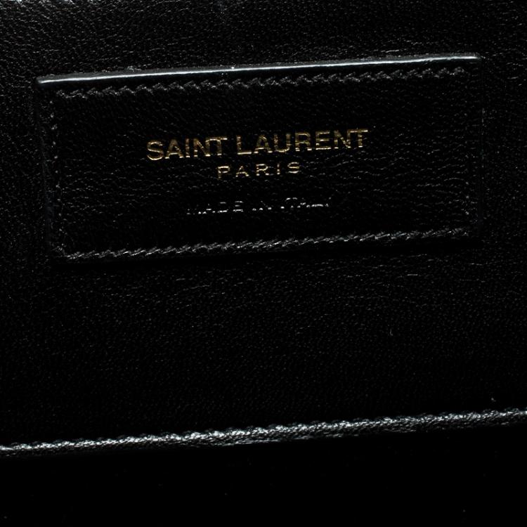 Pre Owned Saint Laurent Black Suede Large Cassandre Tassel Shoulder Bag