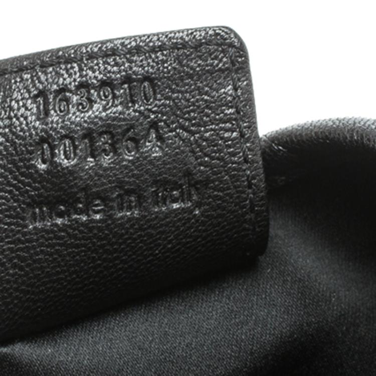 Pre Owned Saint Laurent Black Leather St. Tropez Ruffle Hobo