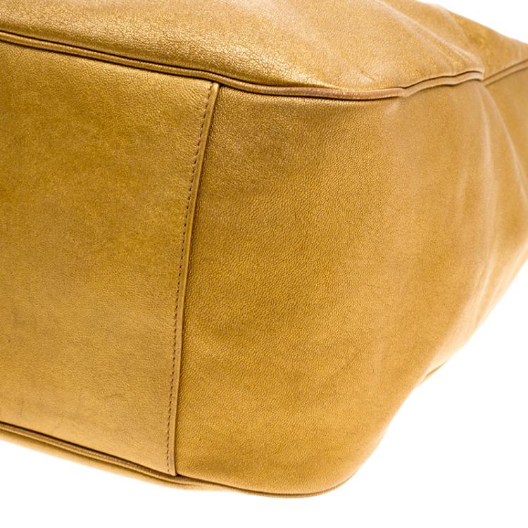 Pre Owned Saint Laurent Gold Leather Roady Hobo