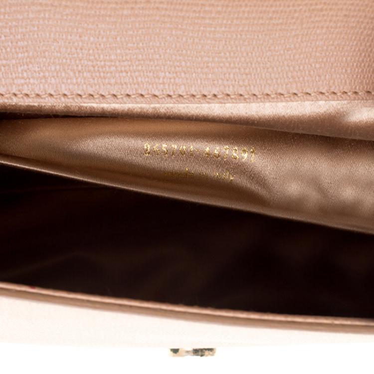 Pre Owned Saint Laurent Beige Leather Chyc Clutch
