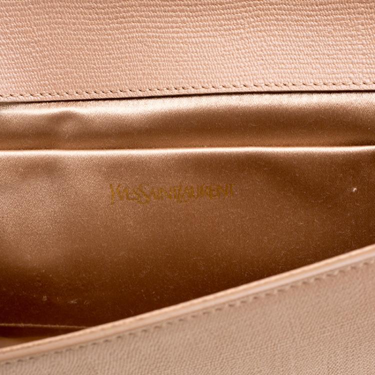 Pre Owned Saint Laurent Beige Leather Chyc Clutch